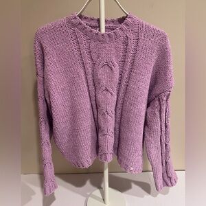 NWT Justice Girls Jr. Soft Doll Pink Sparkle Cable Knit Sweater Size XL (16-18)